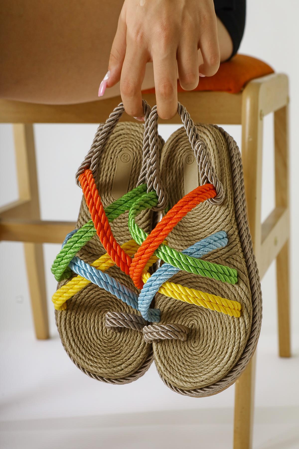 Spresa Mink Thick Soled Rope Sandals