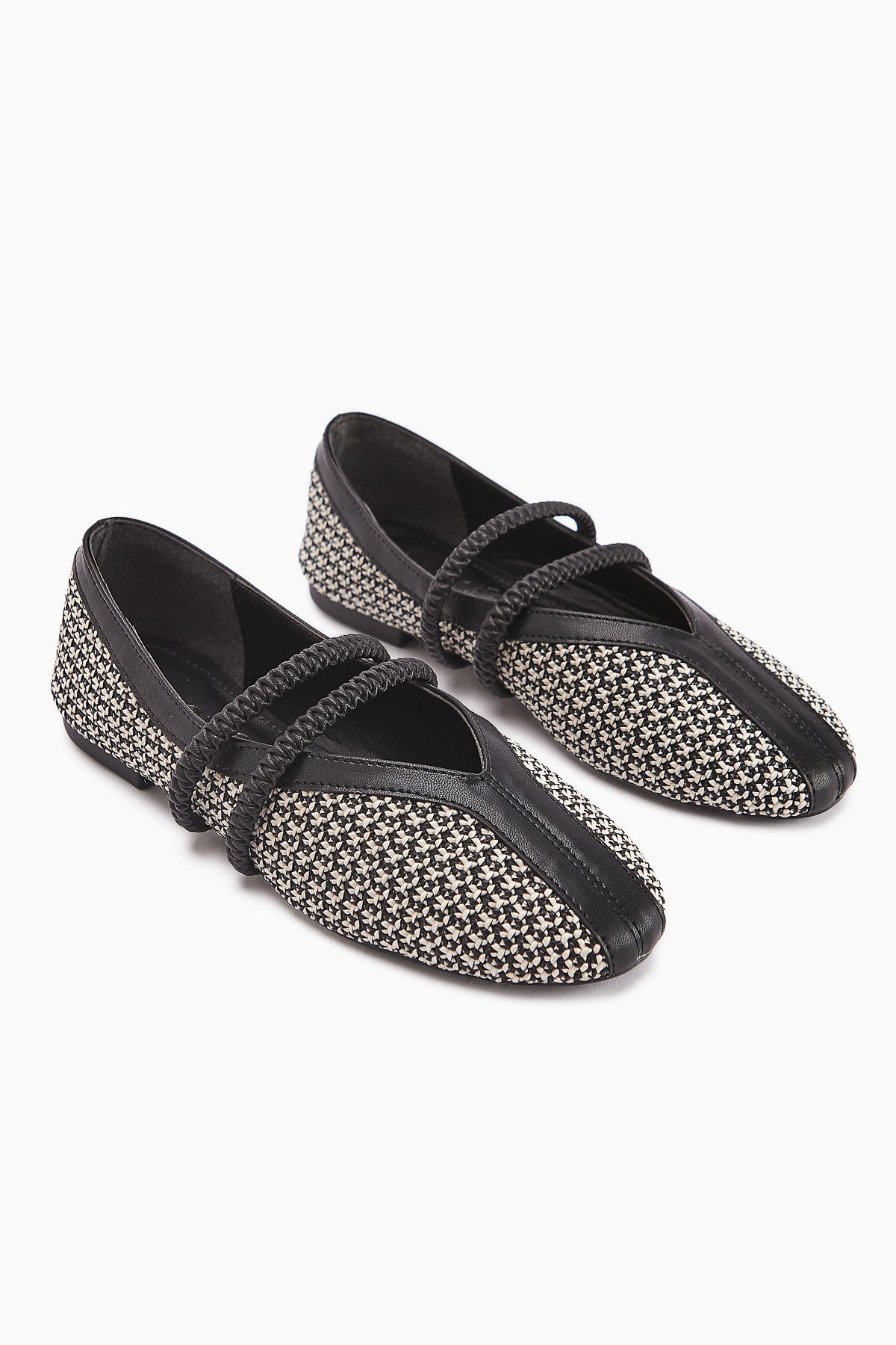 Gwen Black Elastic Detail Women's Ballet Flats