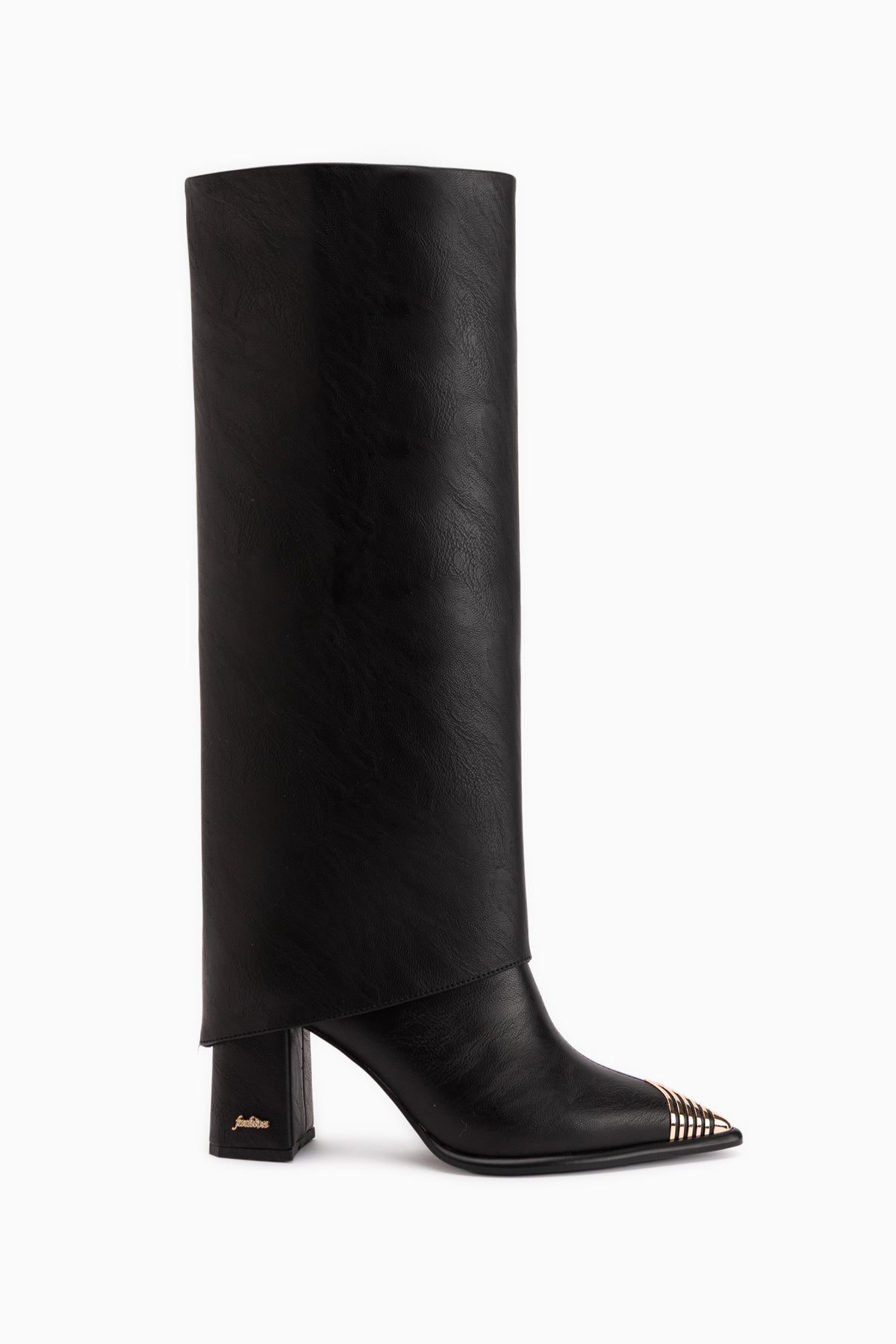 Lacy Black Removable Cuff 2-in-1 Women’s Heeled Boots & Knee High Boots