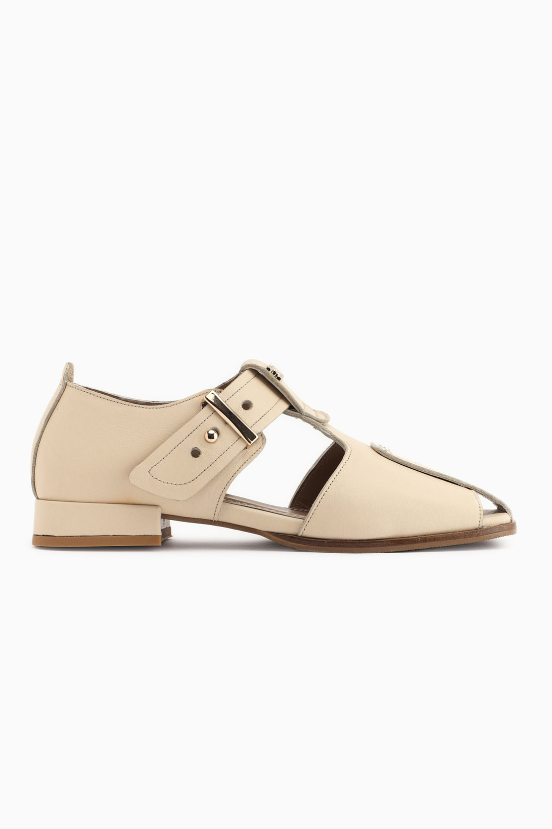 Veronica Genuine Leather Beige Belted Women’s Sandal