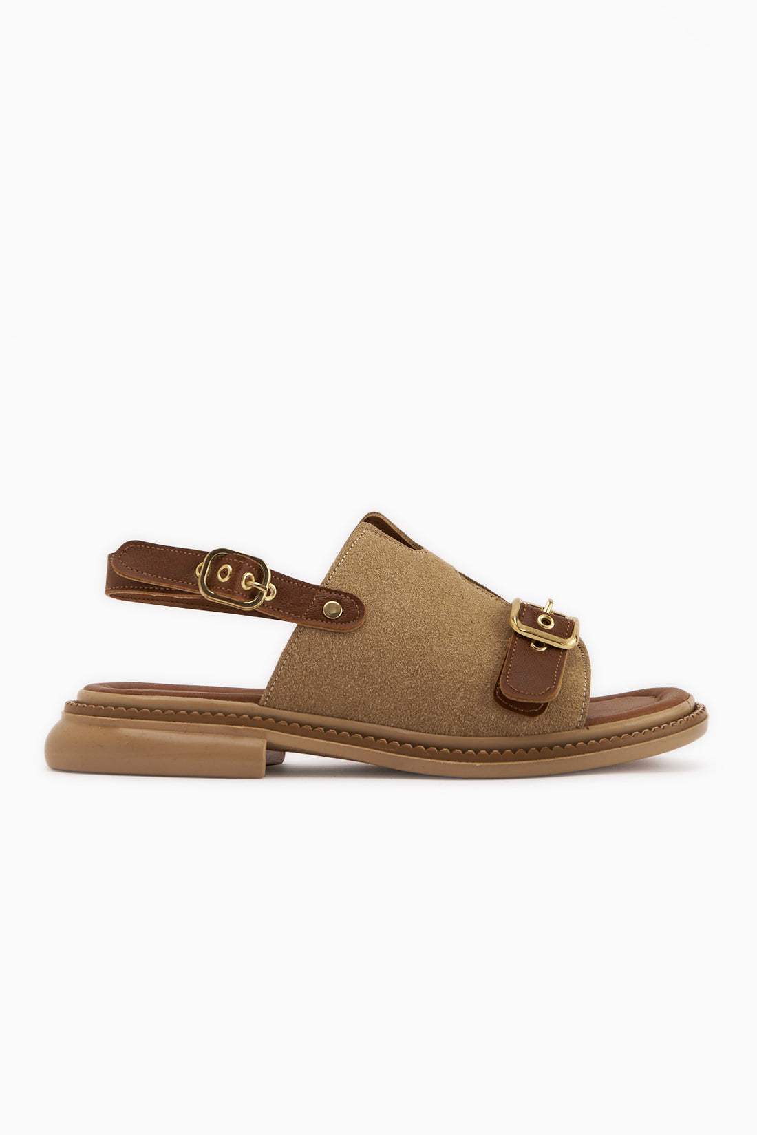 Neveen Beige Suede Buckled Women’s Sandal