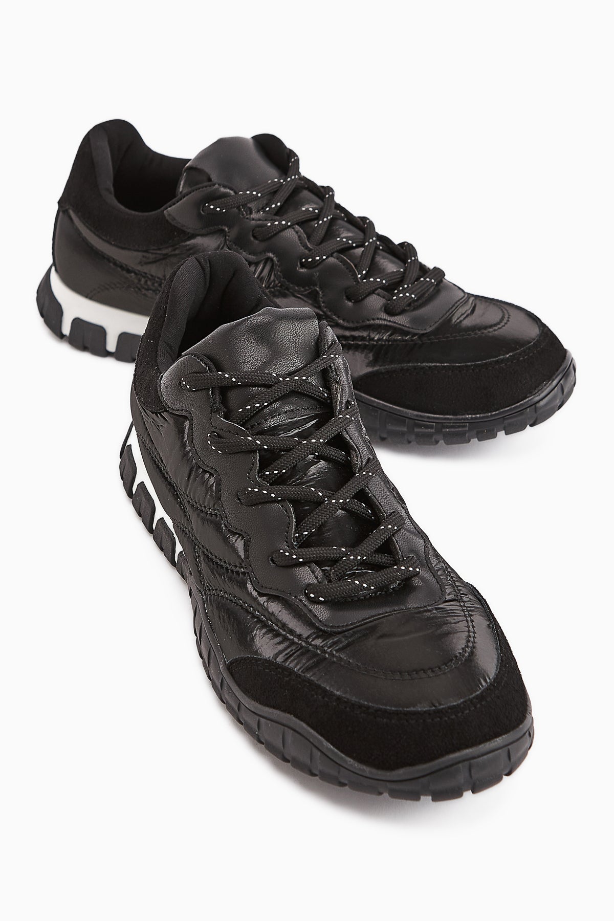 Leen Black Parachute Fabric Women's Sneakers