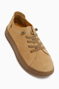 Genuine Leather Camel Suede Comfortable Sole Women’s Sneakers