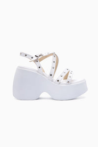 Ying White Strappy Platform Heels Women's Sandals