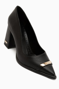 Carissa Black Buckled Women’s Heeled Shoes