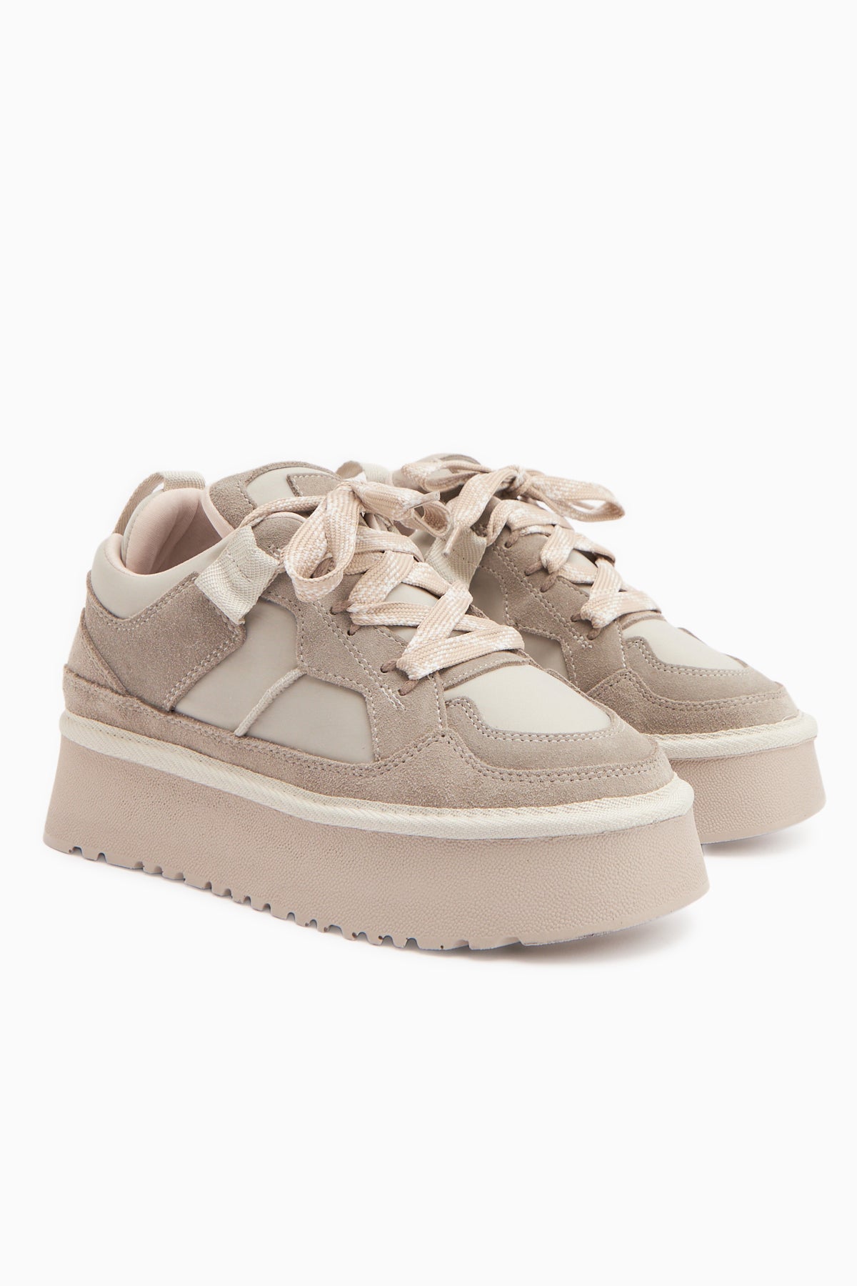 Rita – Beige Suede Thick Sole Sneaker (Women)