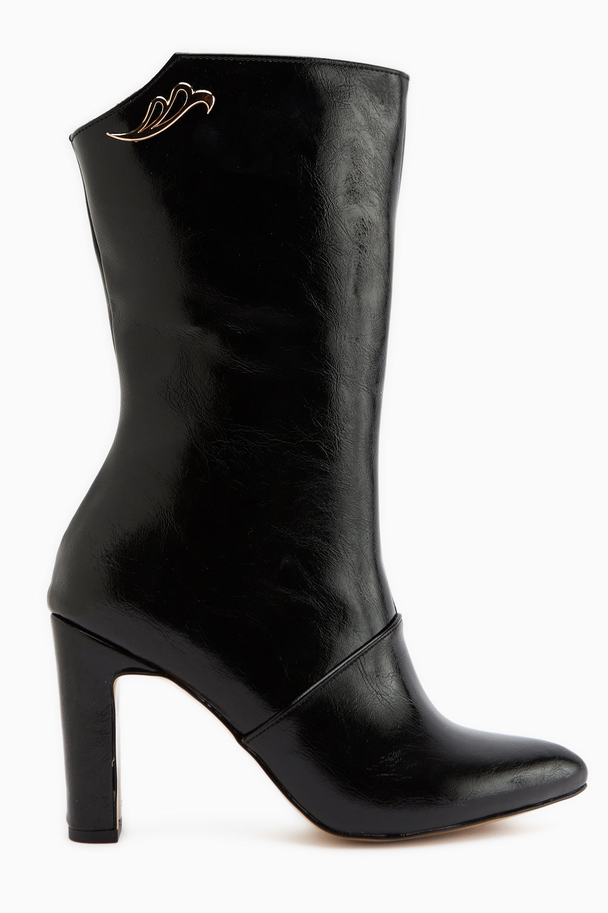 Aria – Black Heeled Knee-High Boot (Women)
