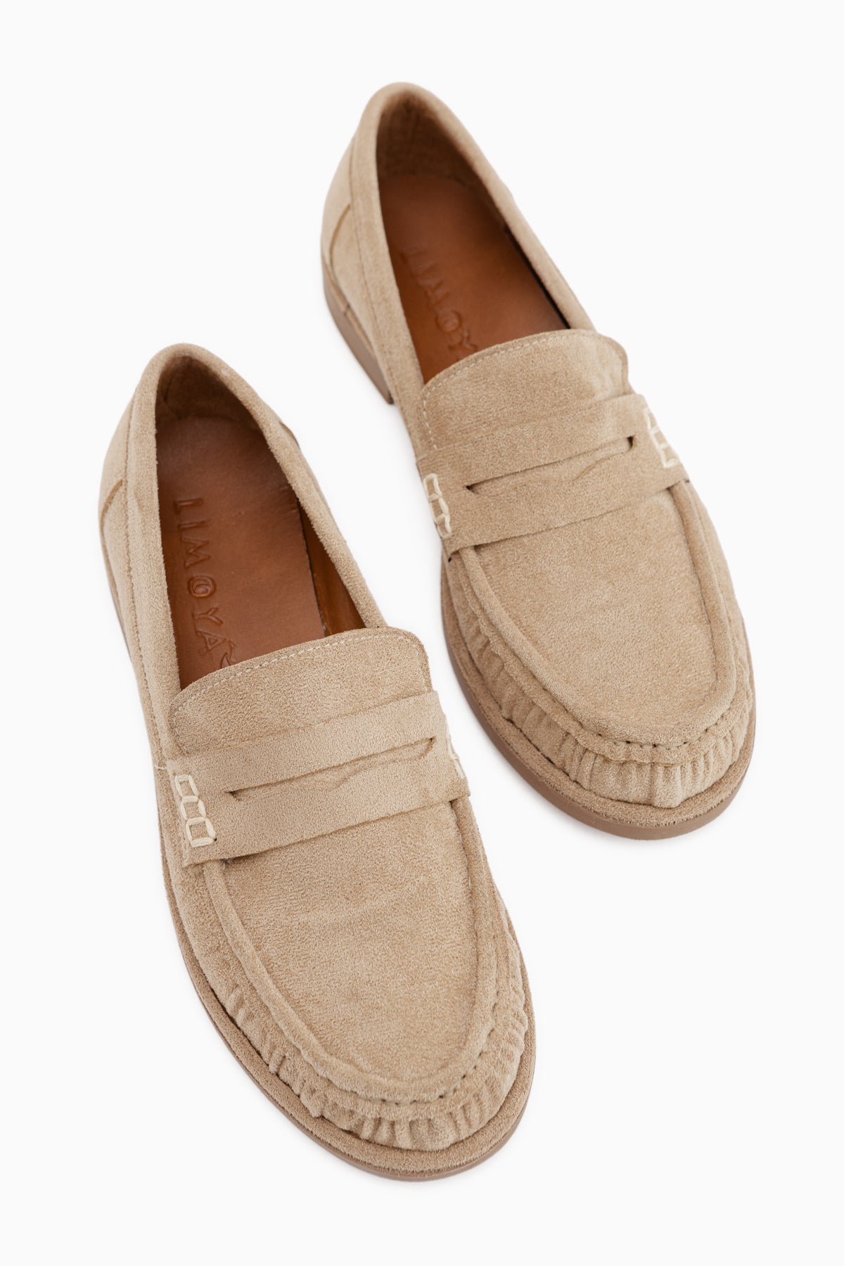 Carmel Beige Suede Penny Loafer Women’s Shoes