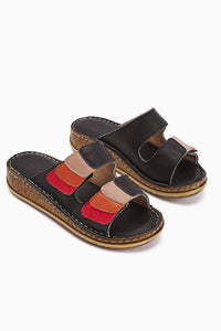 Genuine Leather Kassid Black Comfort Slippers