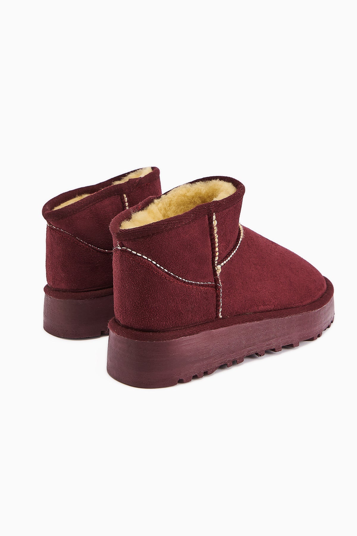 Lilly-Anne – Burgundy Suede Vegan Fur-Lined Ankle Boot (Women)