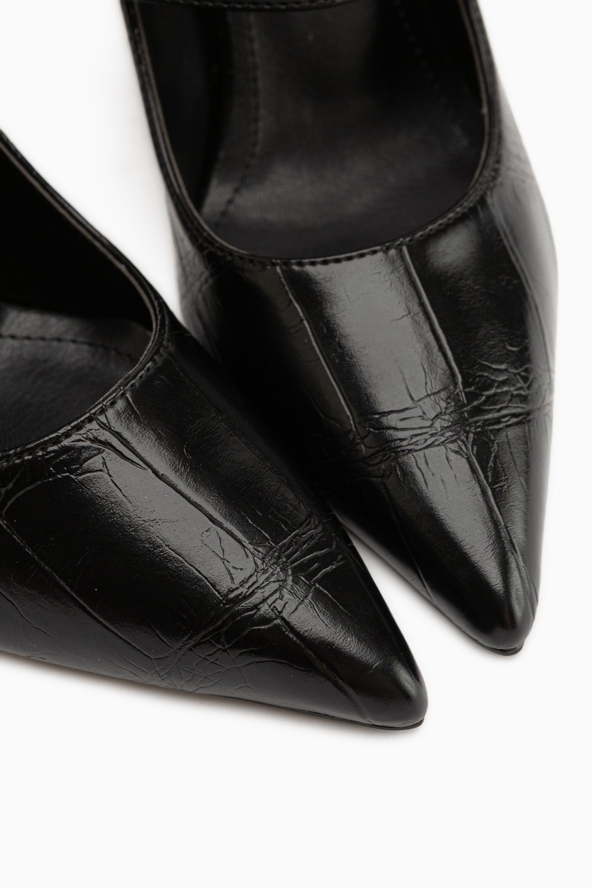 Jody Black Buckle Detailed Pointed Toe Women’s Heeled Shoes