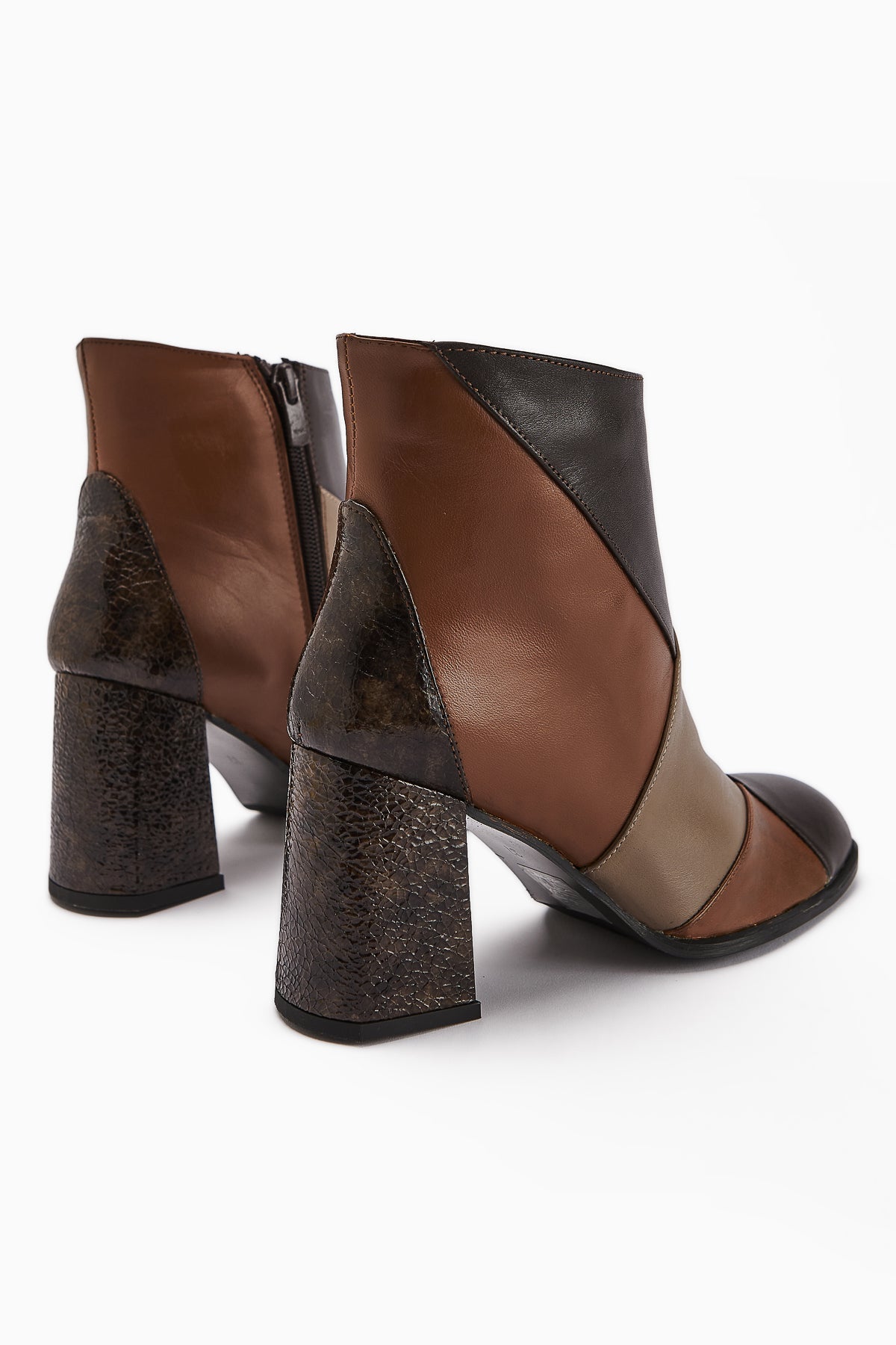 Ylwa Genuine Leather Brown Heeled Women's Boot