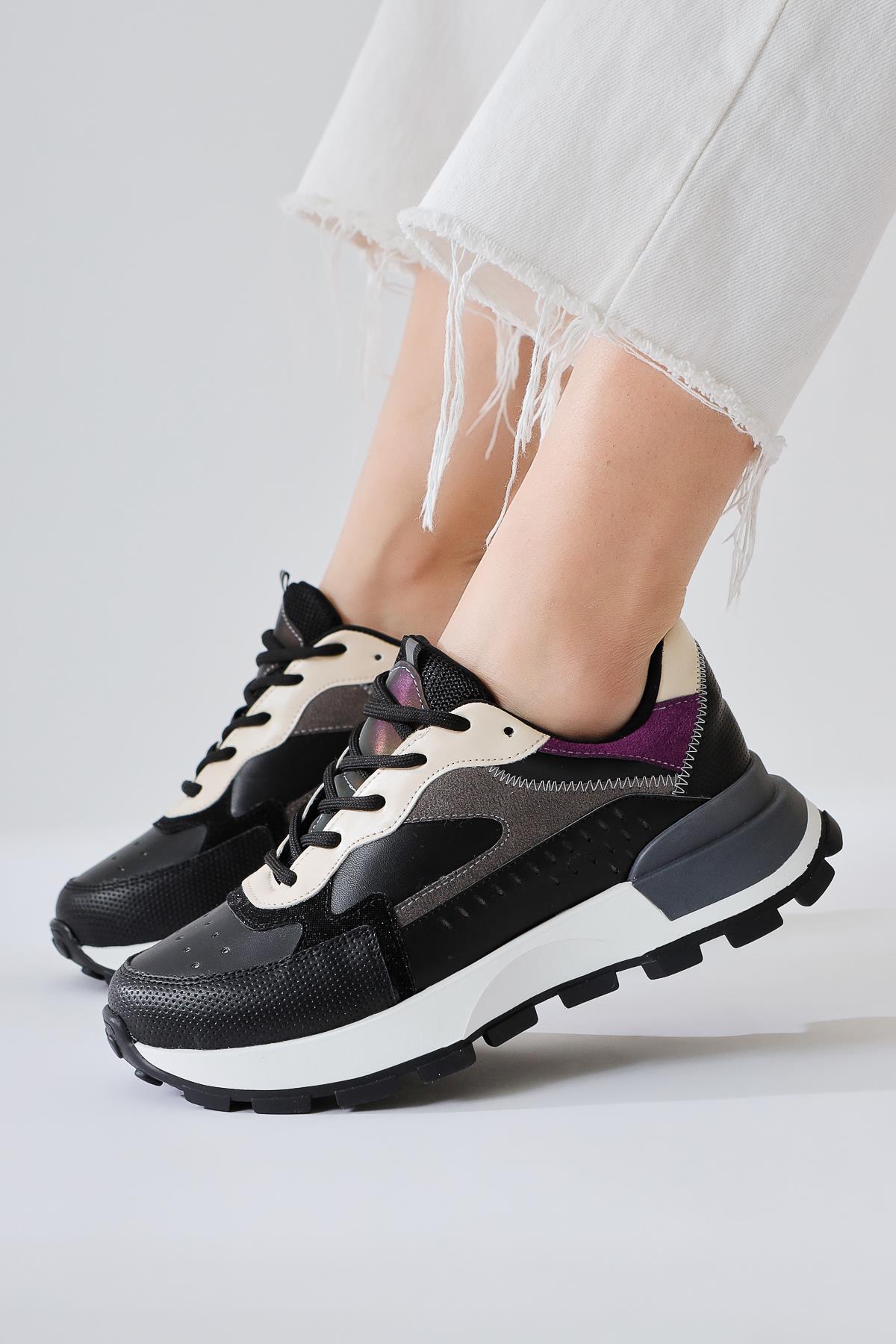Sin Black Suede Lace-Up High-Platform Sneakers