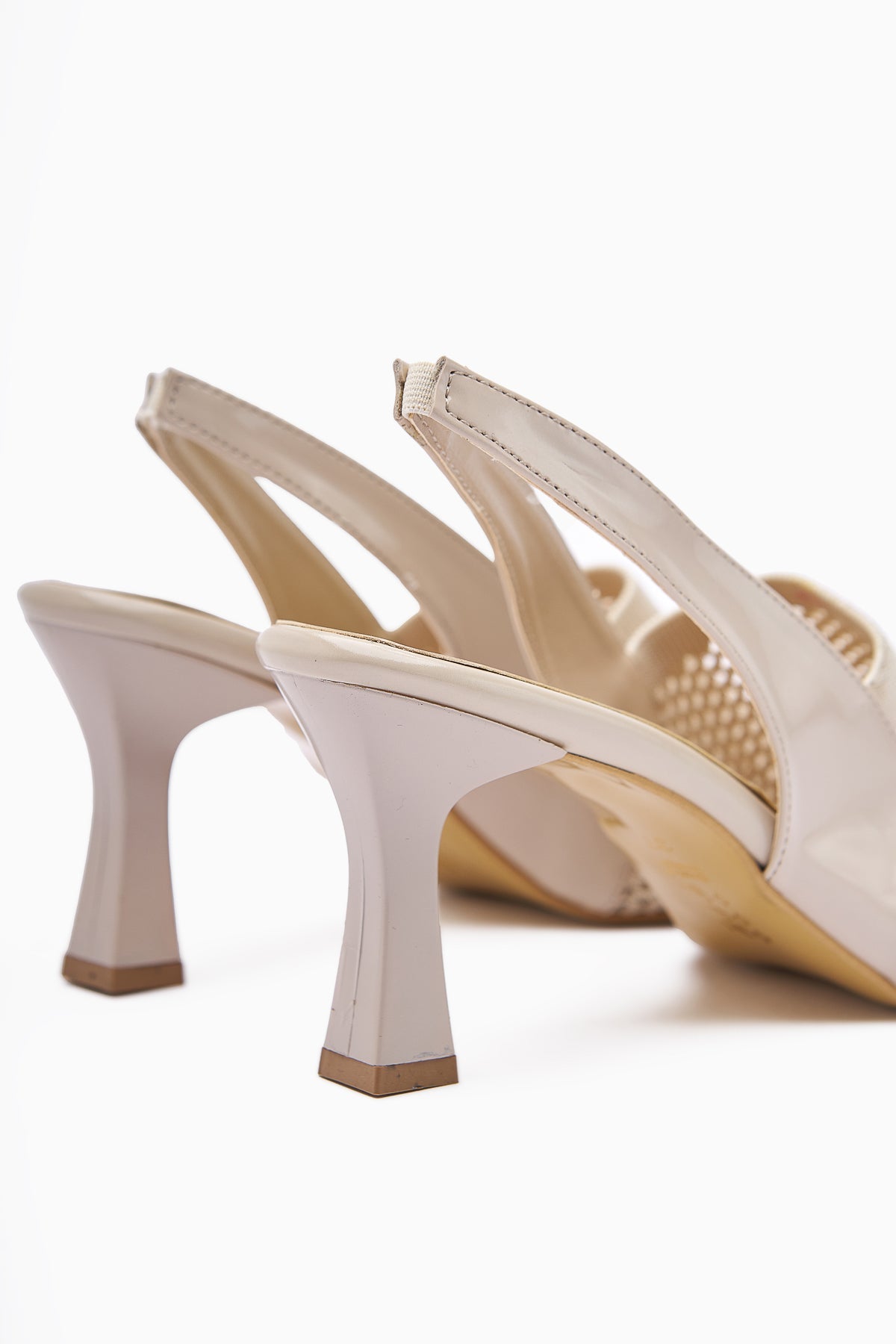 Mayada – Nude Patent Closed-Toe Heeled Sandal (Women)