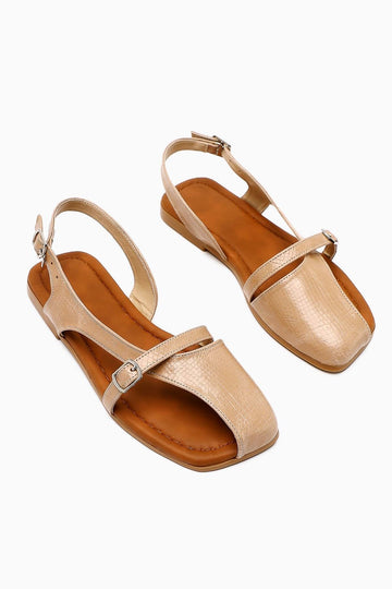 Almina Nude Belt Detail Women's Sandal