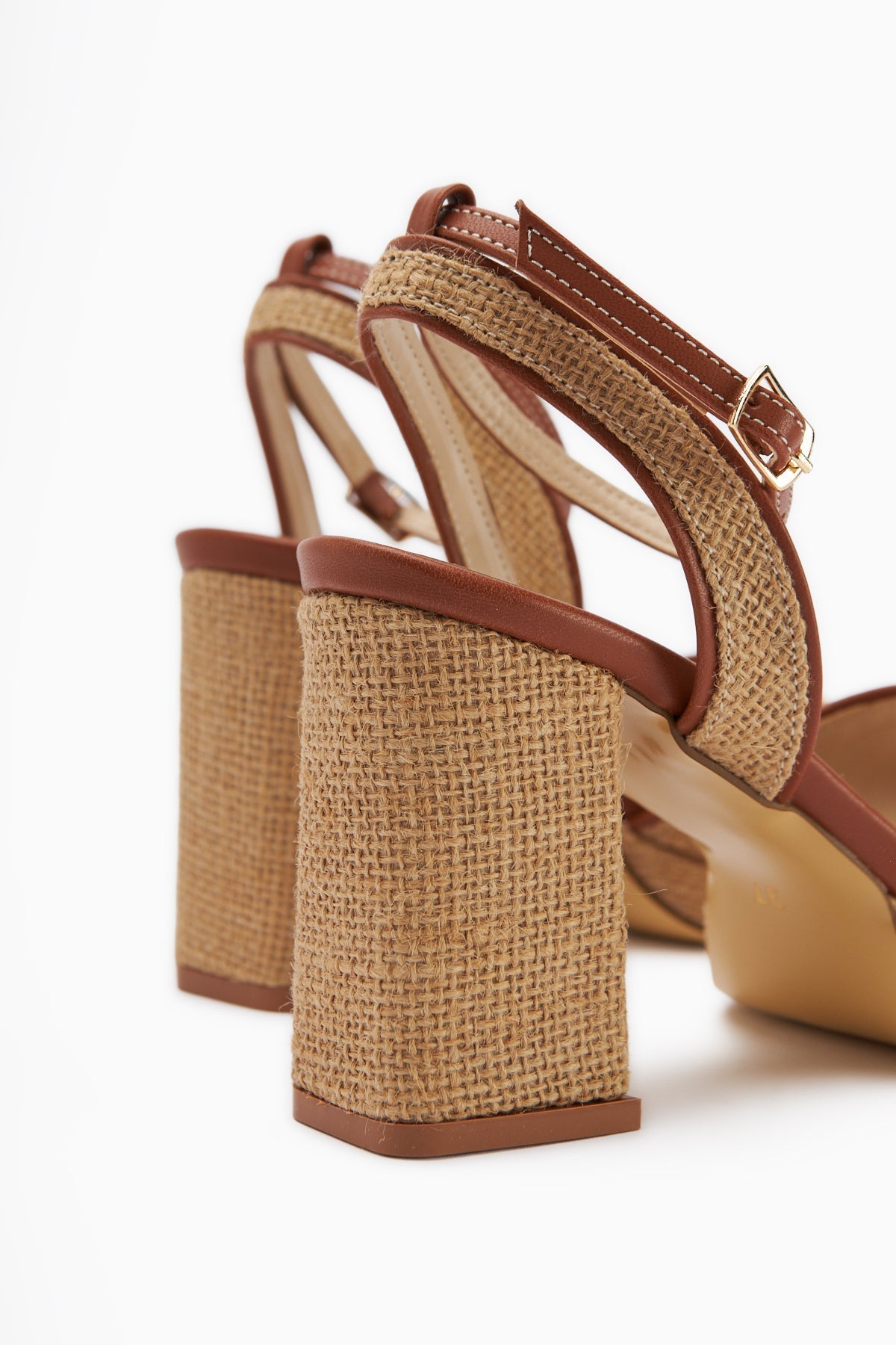 Kiana Straw Thick-Heeled Women's Sandals