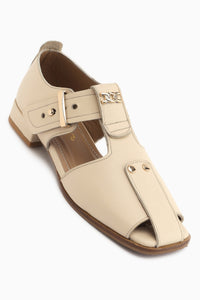 Veronica Genuine Leather Beige Belted Women’s Sandal