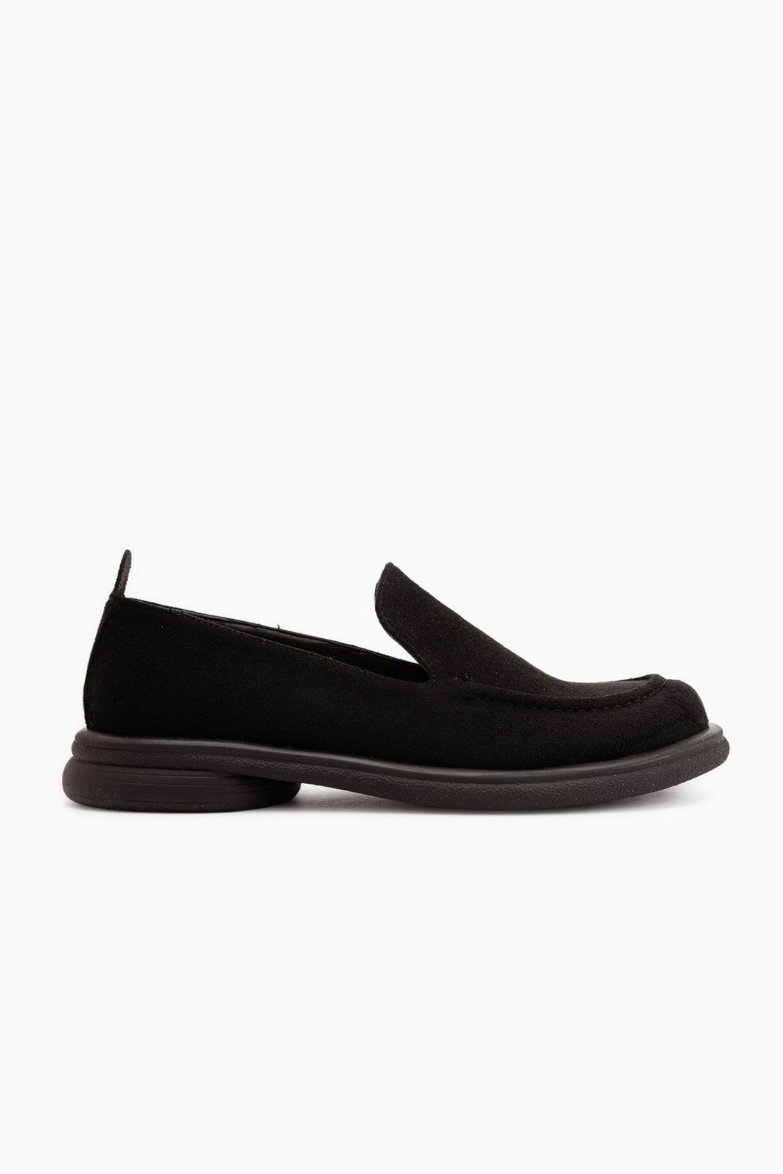Greta Black Suede Thick Sole Women’s Loafer