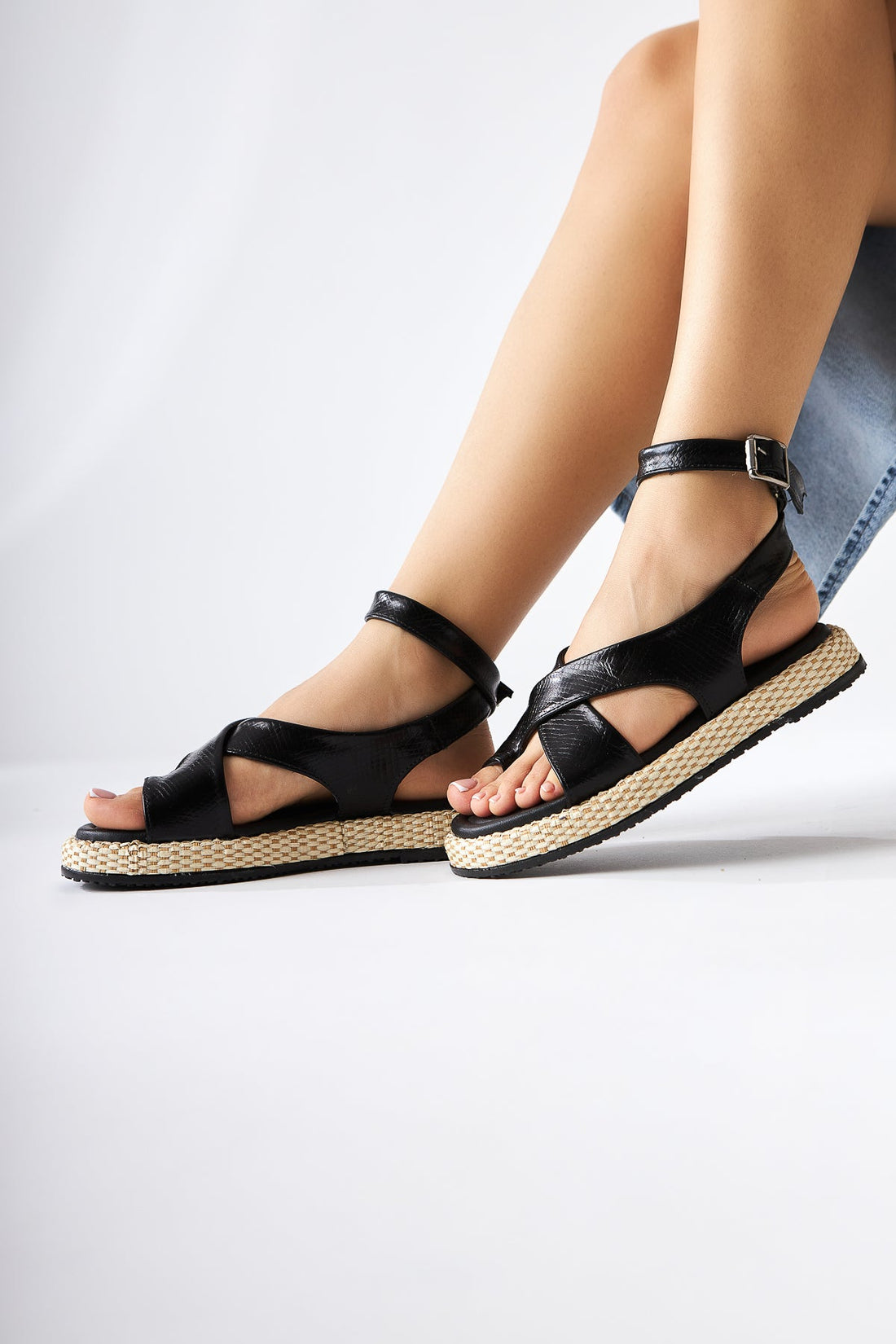 Kani Black Thong Women's Sandals