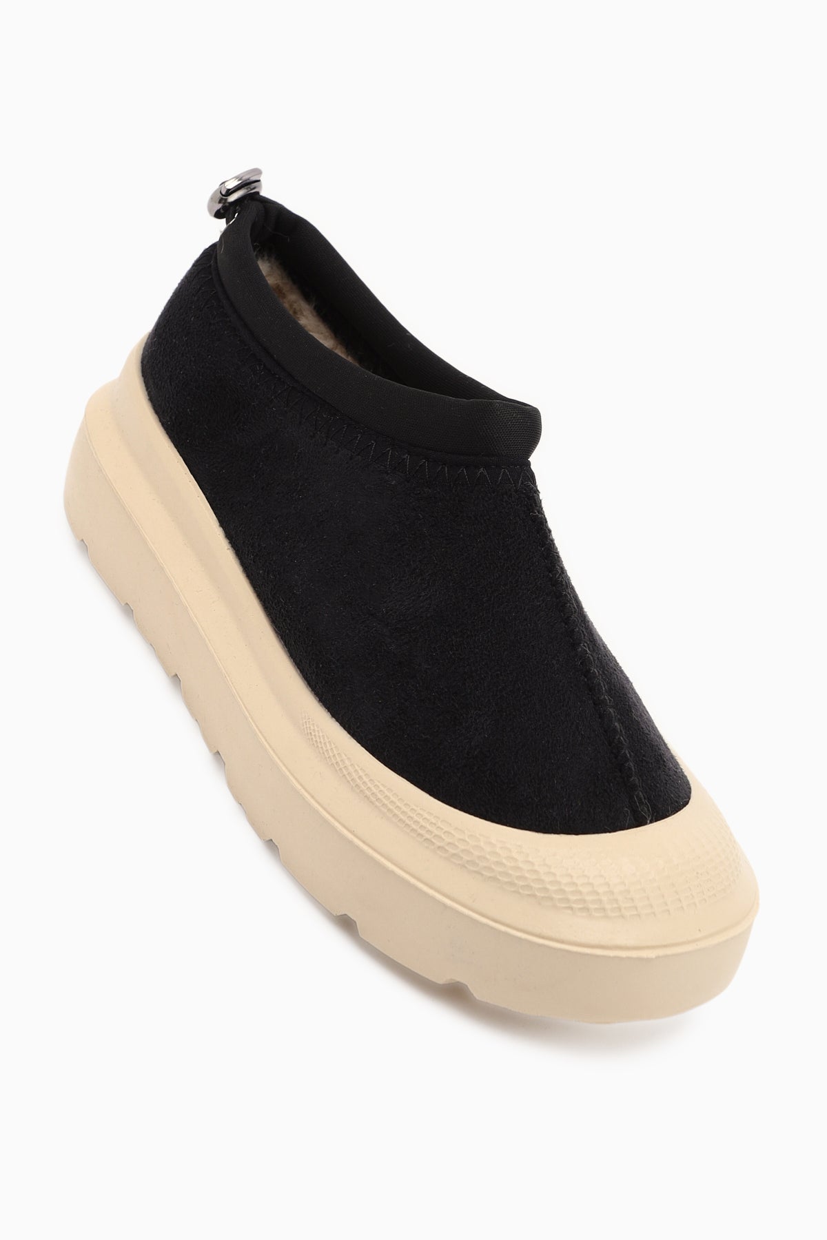 Katelyn Black Suede Covered Toe Fur Lined Women’s Shoes