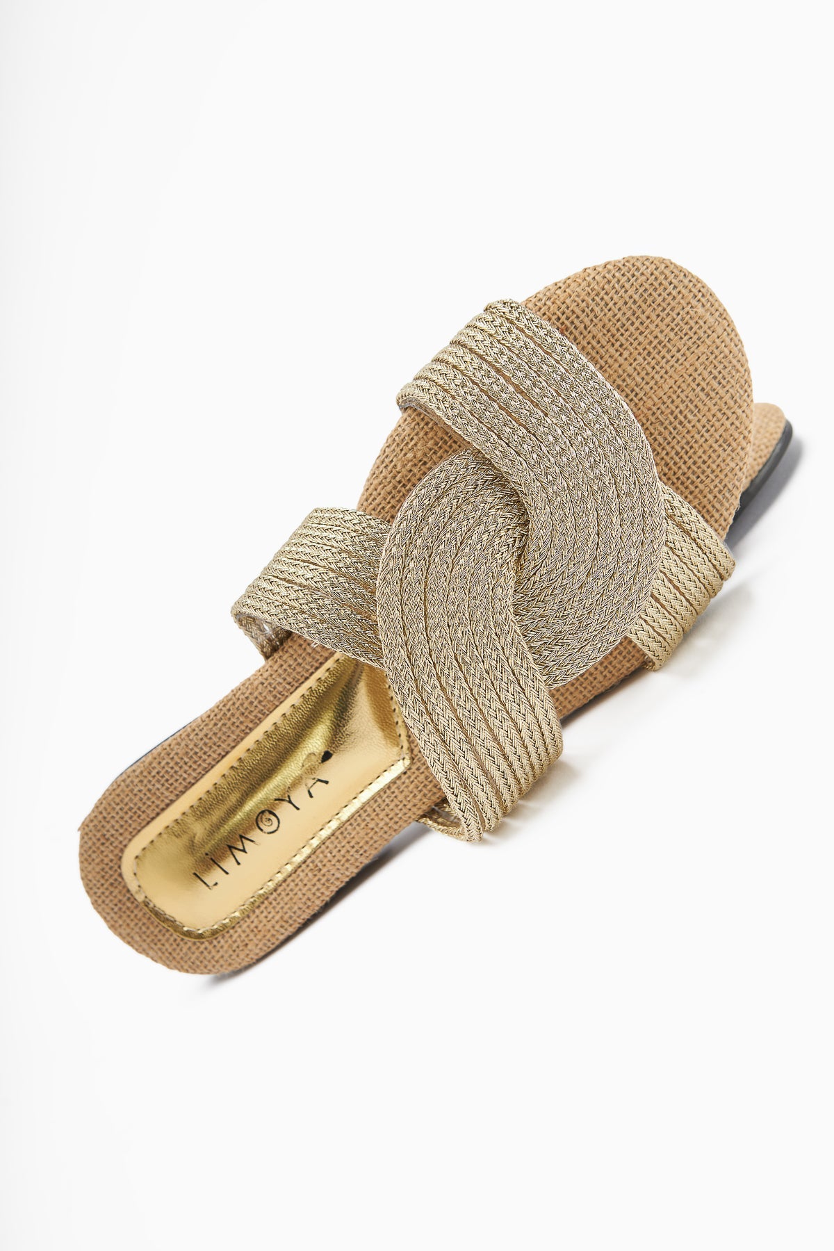 Nihaal – Straw Cross-Strap Flat-Sole Slide (Women)
