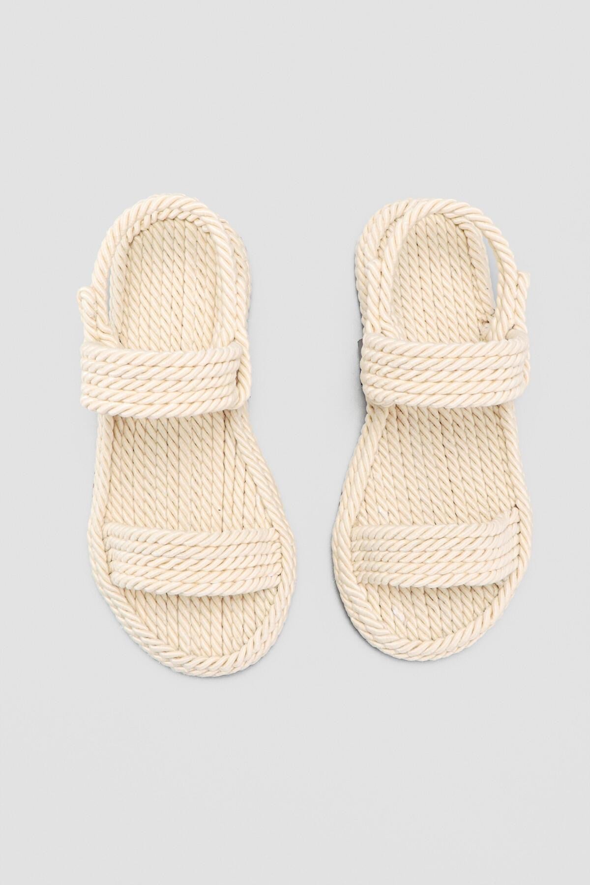 Jeannie Ecru Basic Rope Sandals
