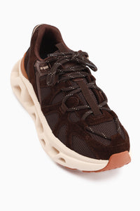 Genuine Leather Raisa Brown Suede Mesh Detailed Women’s Sneakers