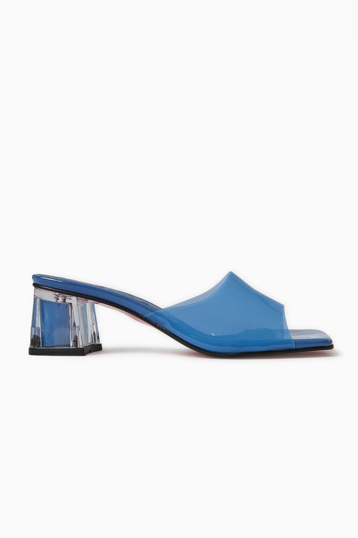 Persa – Blue Transparent-Strap Transparent-Heel Slide (Women)