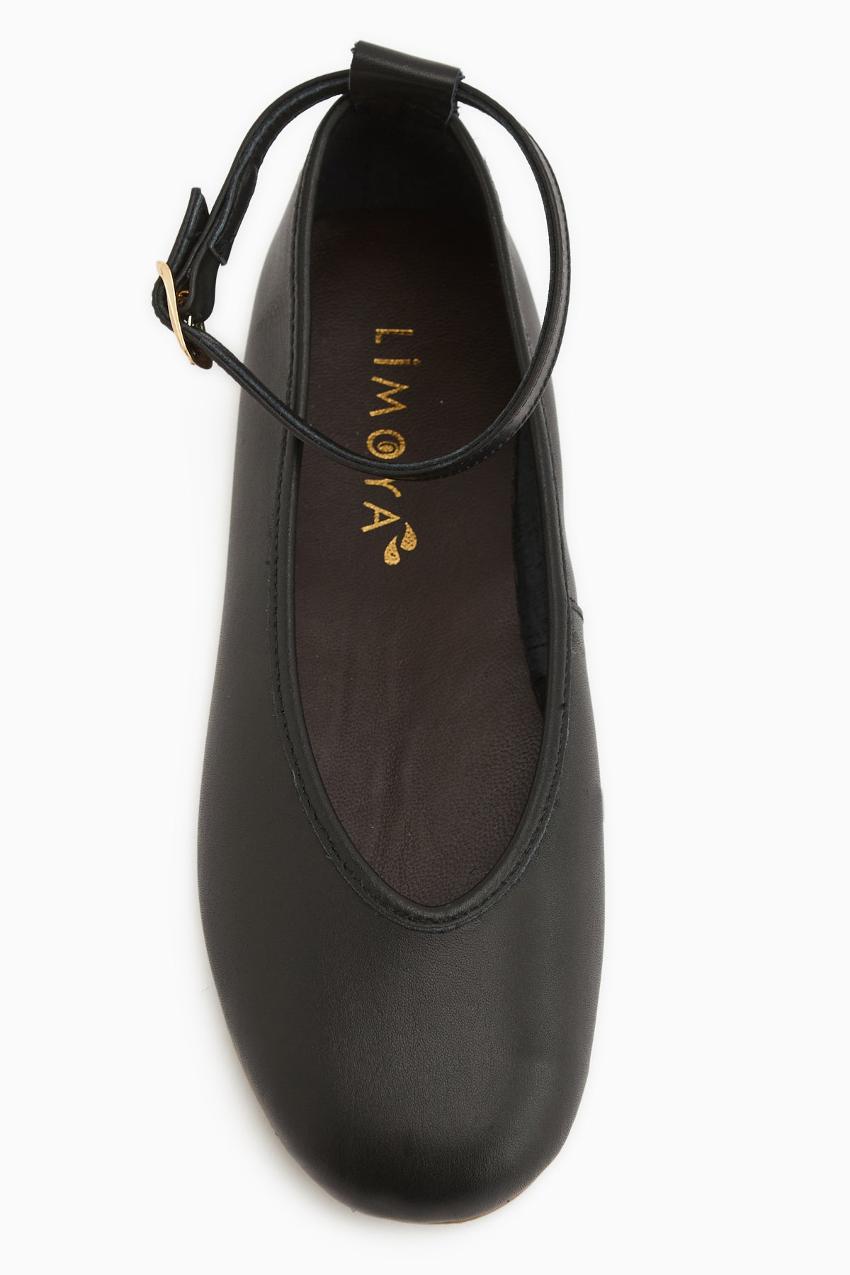 Genuine Leather Black Belted Women’s Ballet Flats