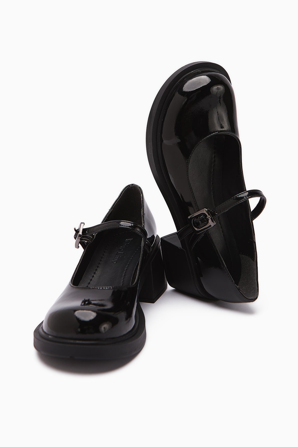 Mirka – Black Patent Strap-Detail Loafer (Women)