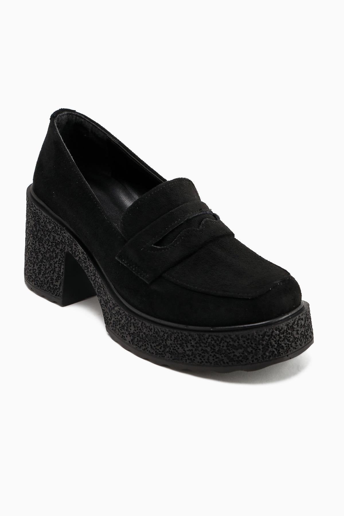 Boi Black Suede Platform Women's Casual Shoe