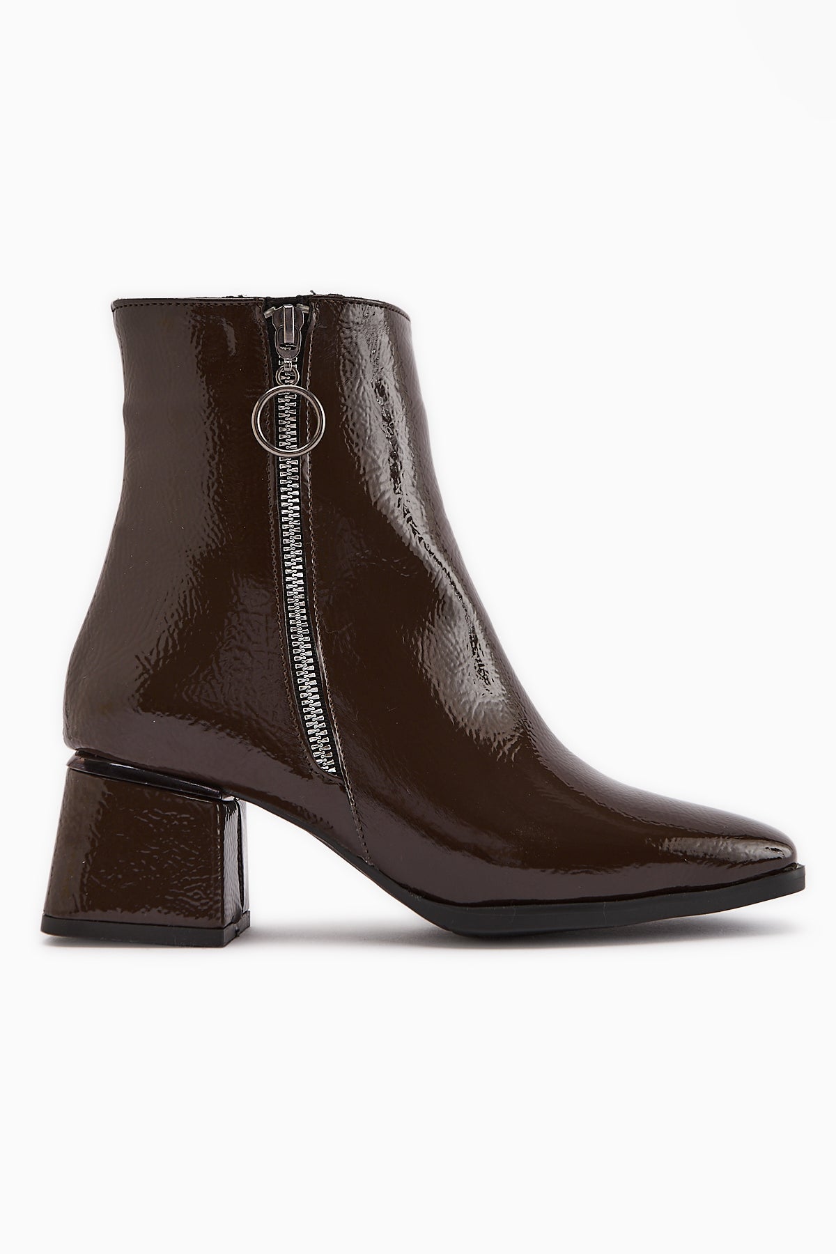 Deyana Coffee Zipper Accessorized Boot