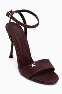 Jamila Burgundy Ankle Strap Thin Heeled Women’s Shoes