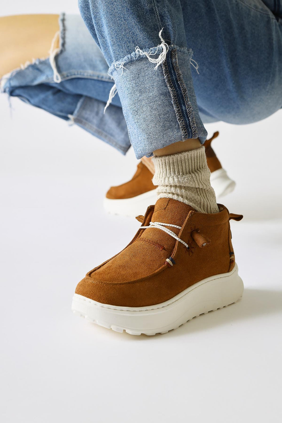 Stacey – Cognac Suede Lace-Up Shoe (Women)