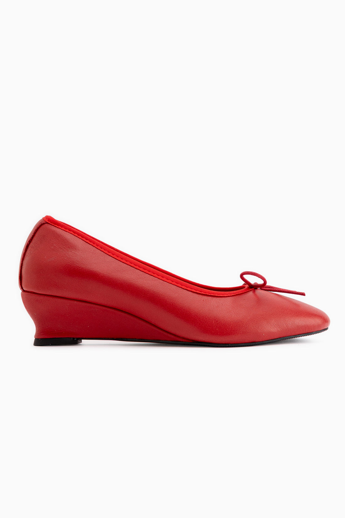 Arisa Genuine Leather Red Wedge Heels Women’s Shoes