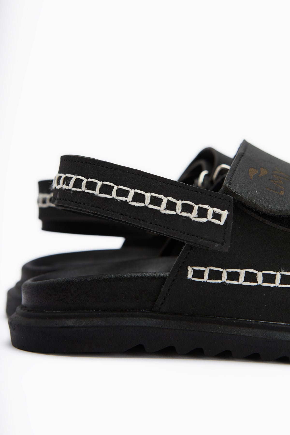 Sanna Black Embroidered Velcro Women’s Sandal