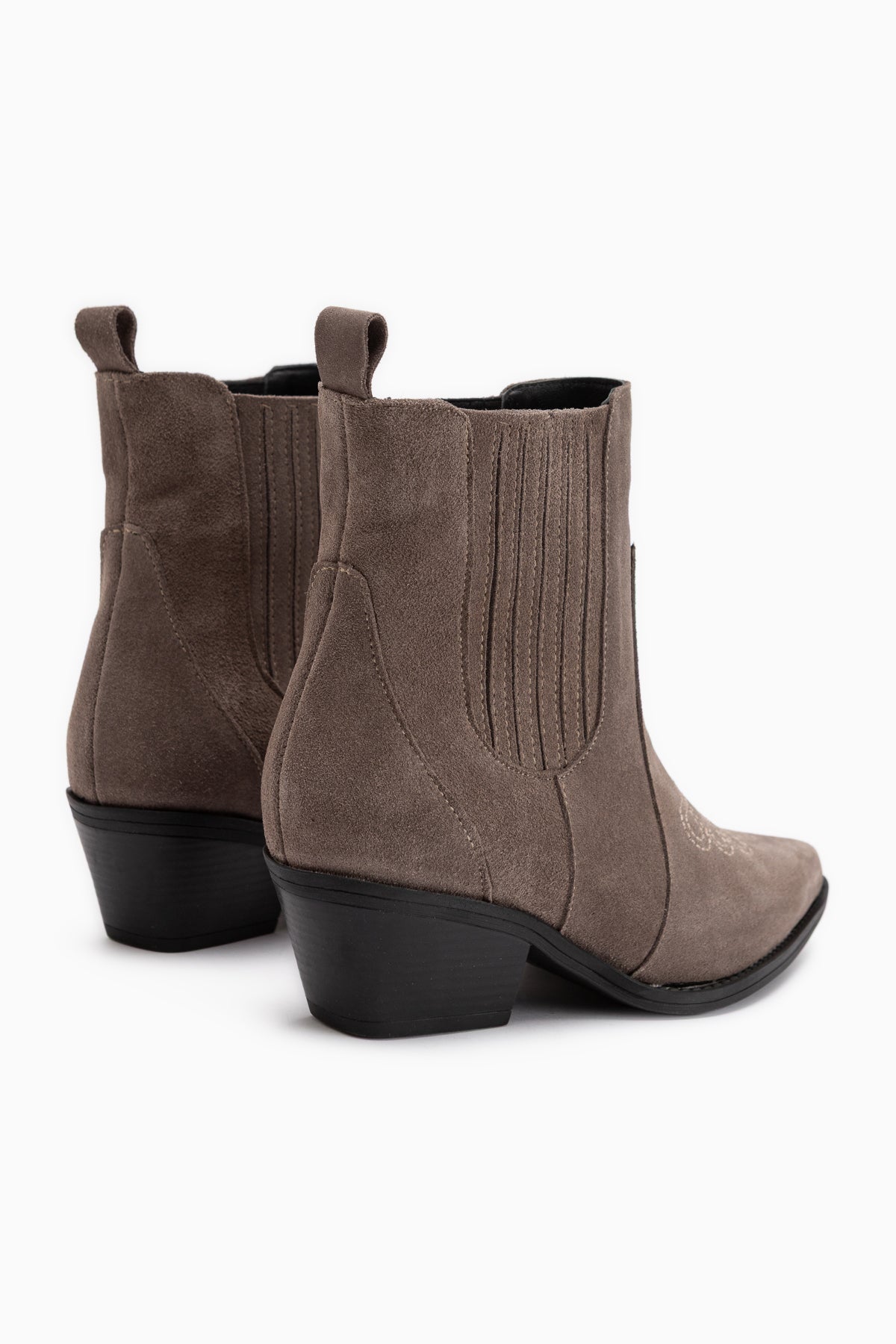 Freya Genuine Leather Mink Suede Embroidered Detailed Women’s Boots