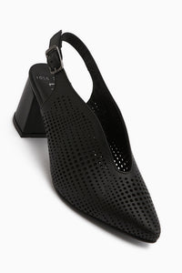Nury Genuine Leather Black Women’s Heeled Shoes