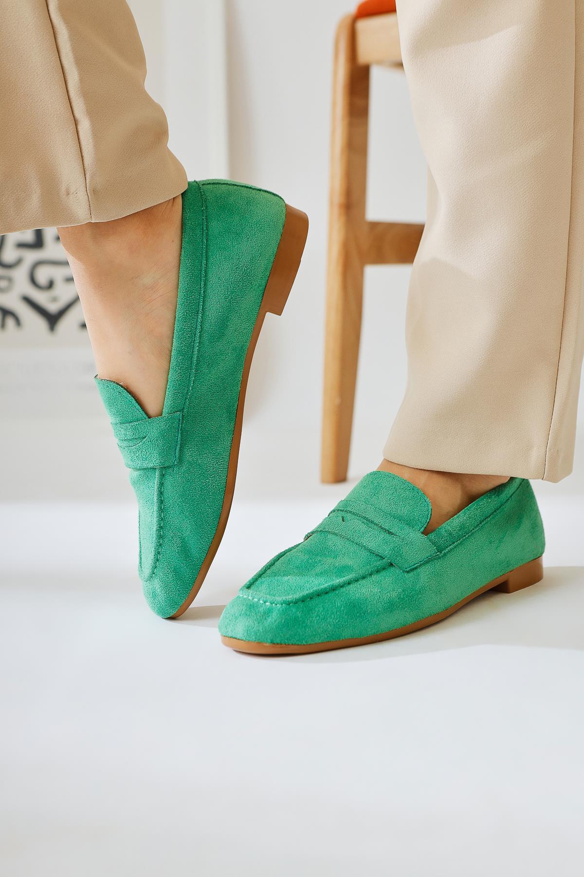 Sheri Green Suede Casual Shoes
