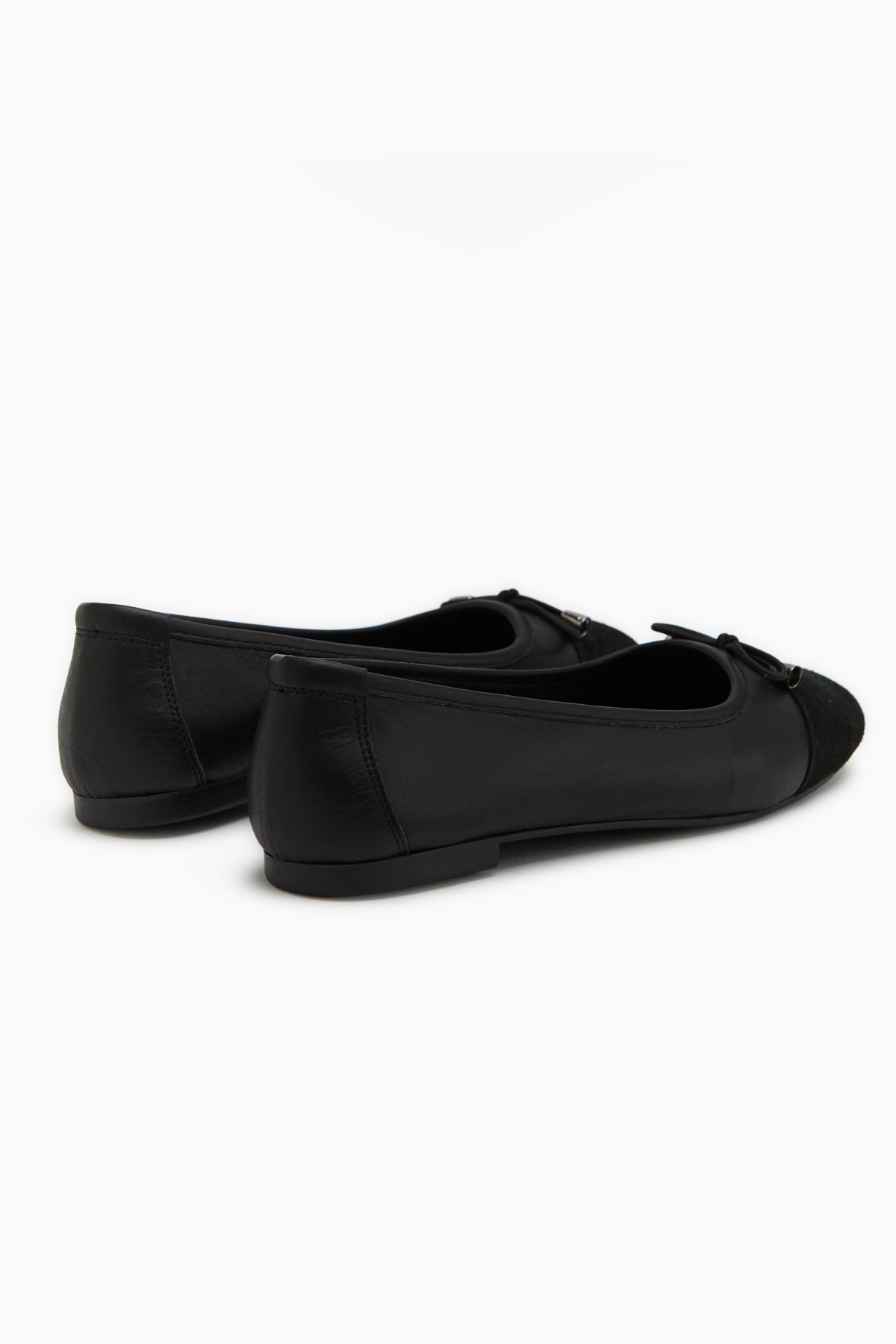 Anjela Genuine Leather Black Bow Detailed Women’s Ballet Flats