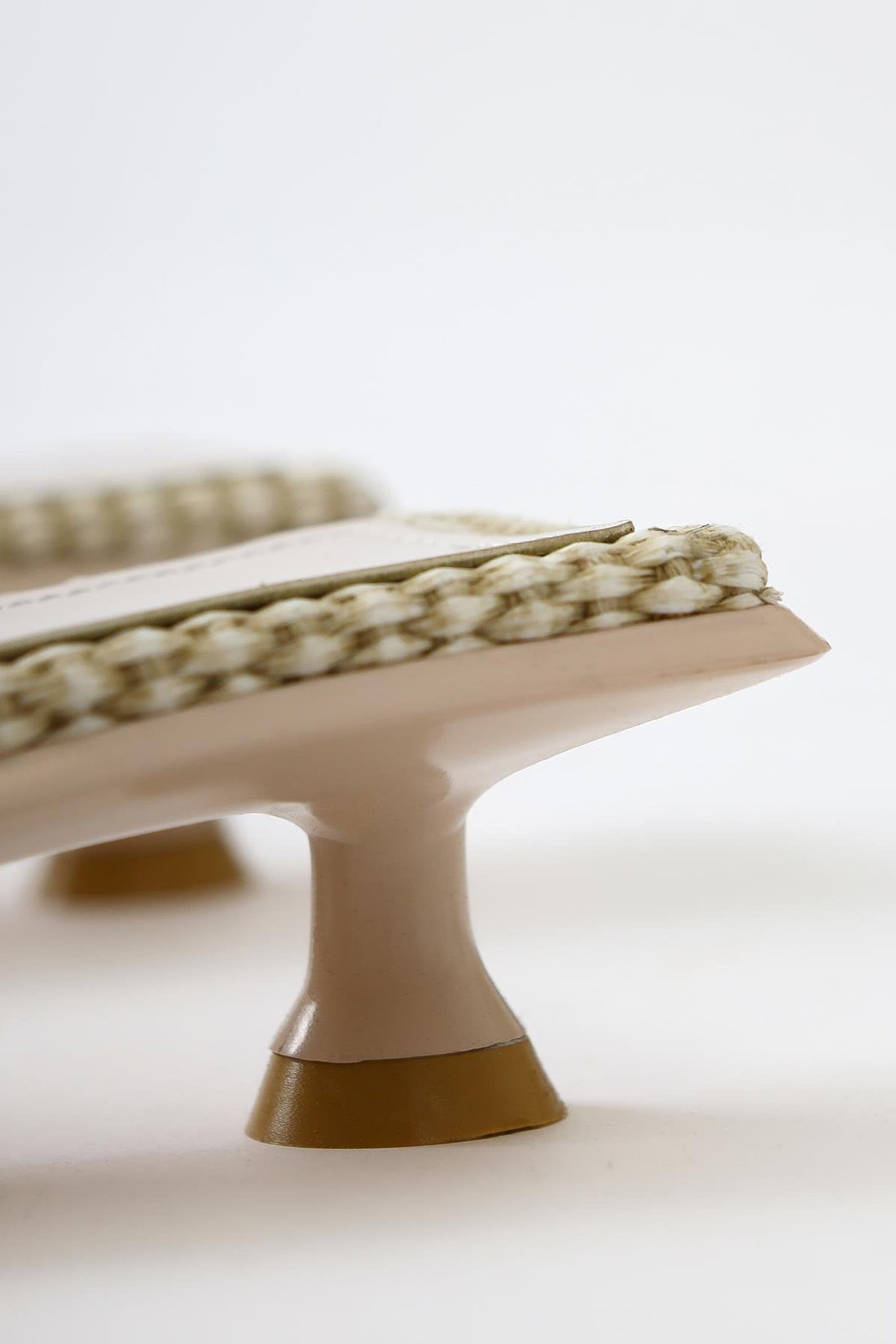 Tonka Beige Straw Bow Strap Low Heel Sandals