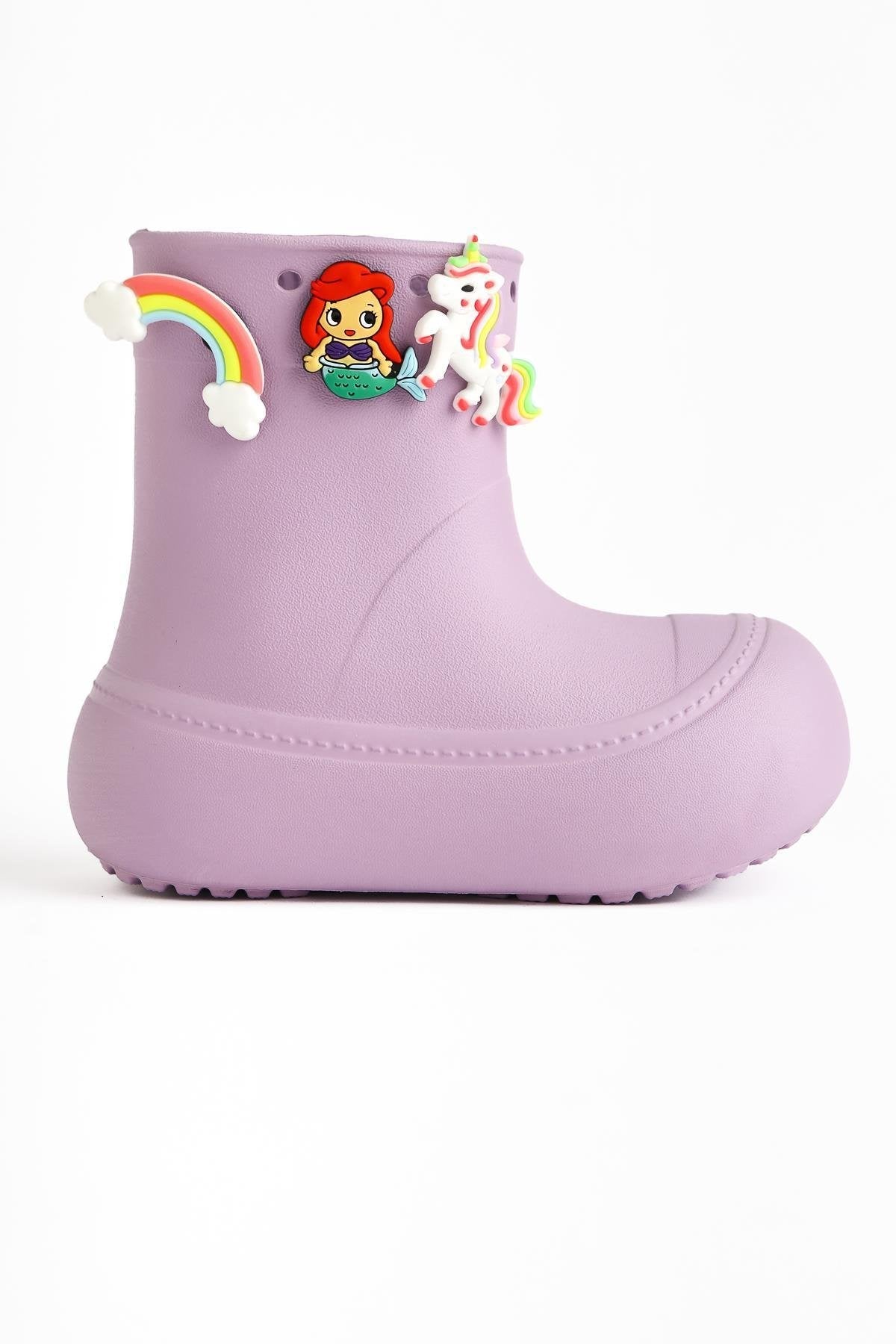 Chris Lilac Pin Detail Waterproof Kids Boot