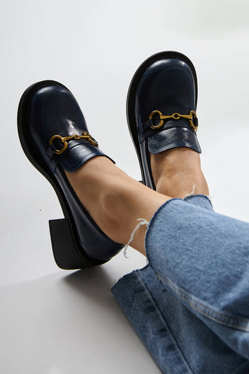 Berita – Navy Block Heel Shoe (Women)