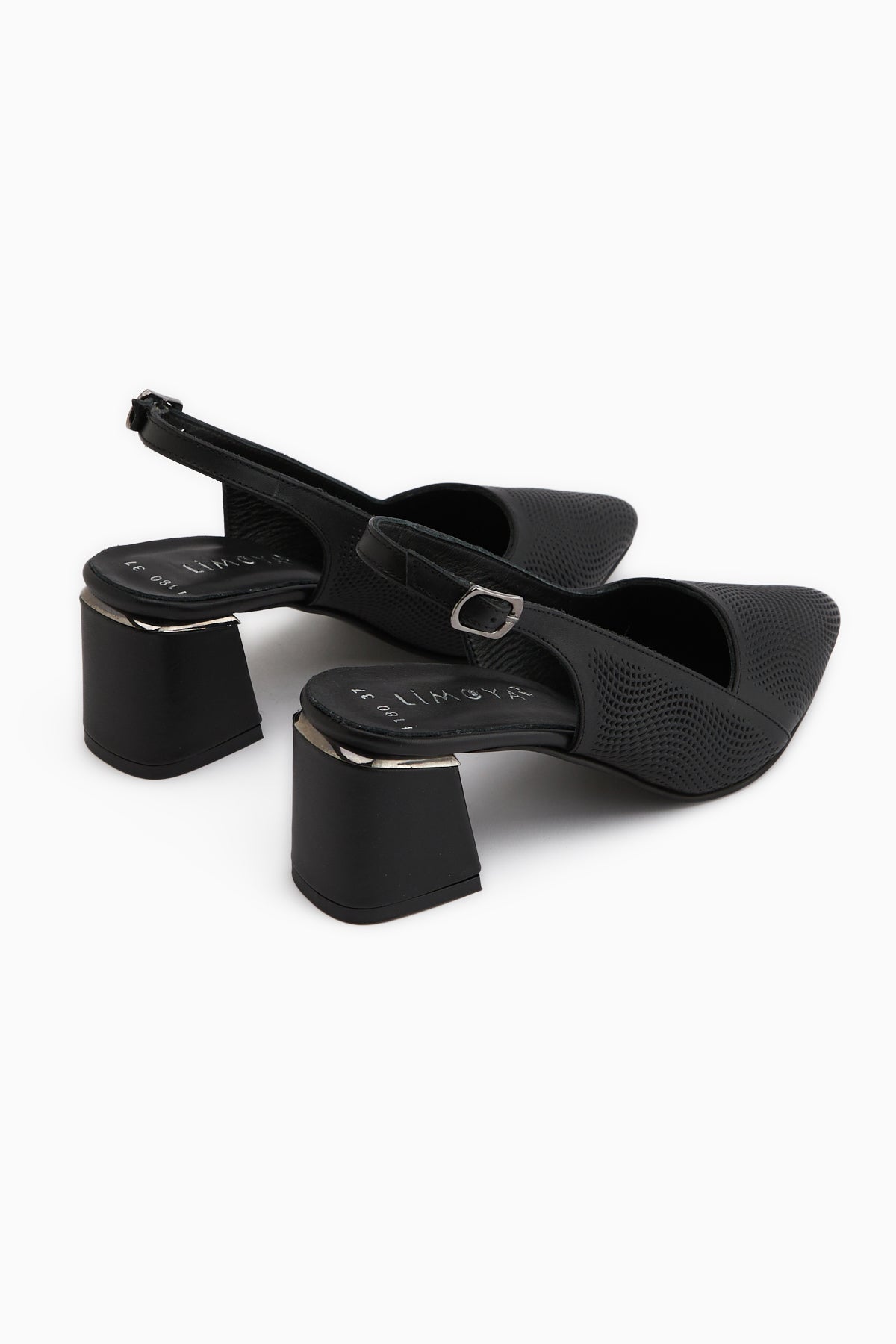 Donia Genuine Leather Black Heeled Women’s Sandal