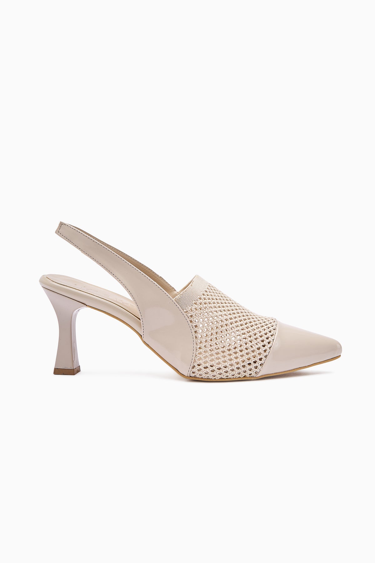 Mayada – Nude Patent Closed-Toe Heeled Sandal (Women)