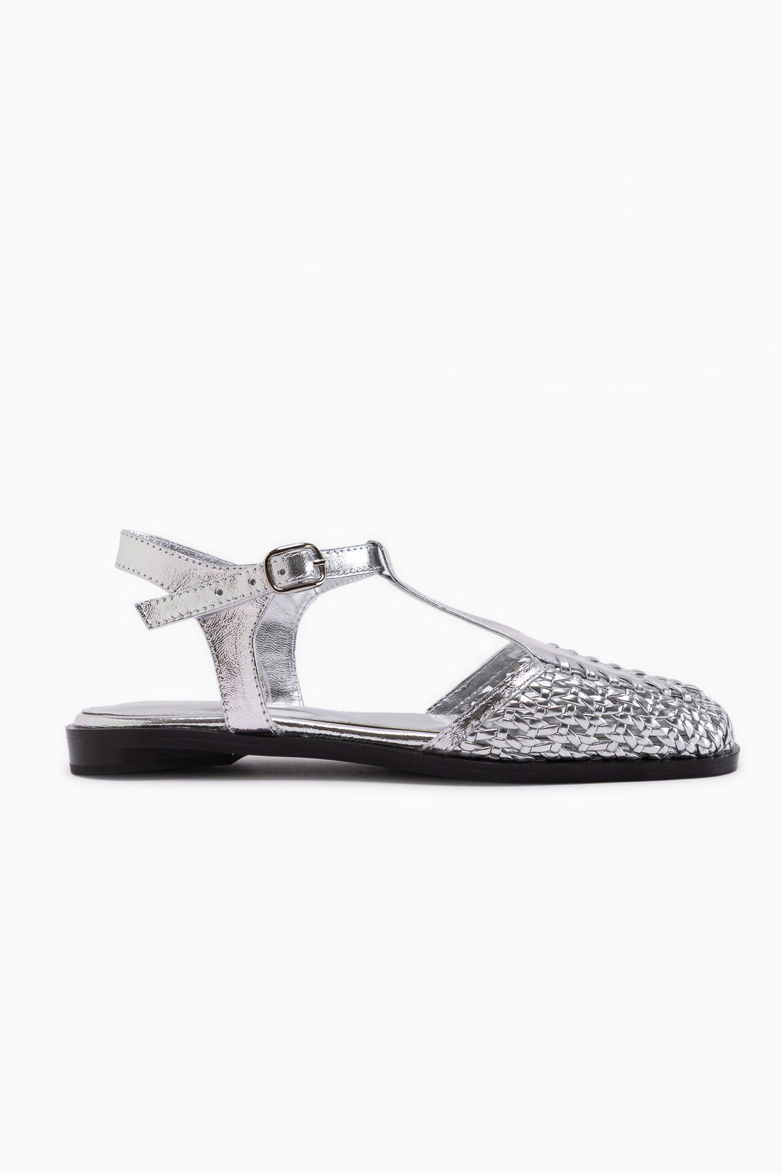 Clea Genuine Leather Silver Closed Toe Women’s Sandal