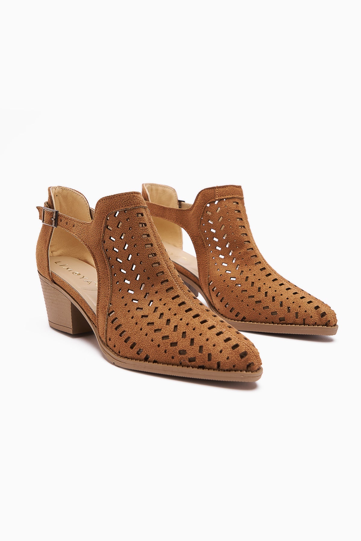 Julian Taba Suede Perforated Chunky Heel Women's Western Summer Boot