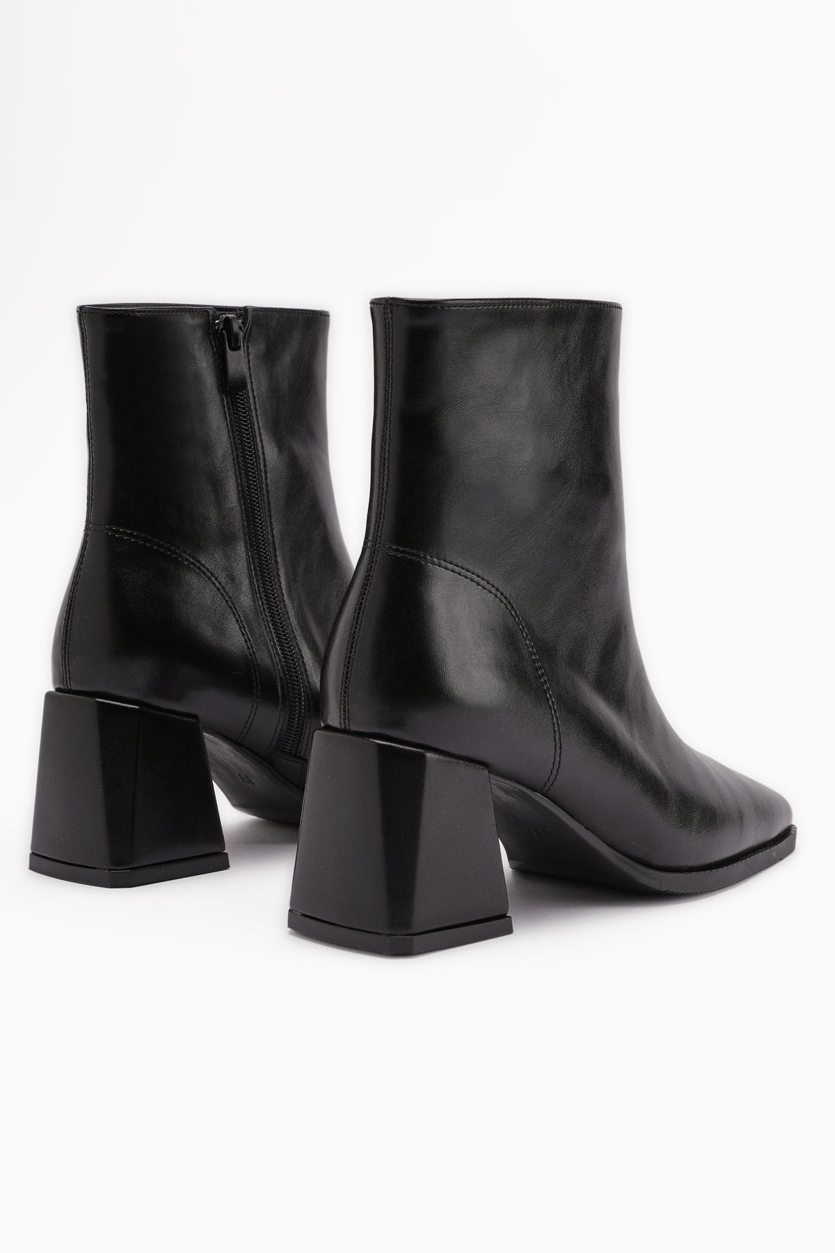 Margot Black Square-Toe High-Heeled Women's Boot