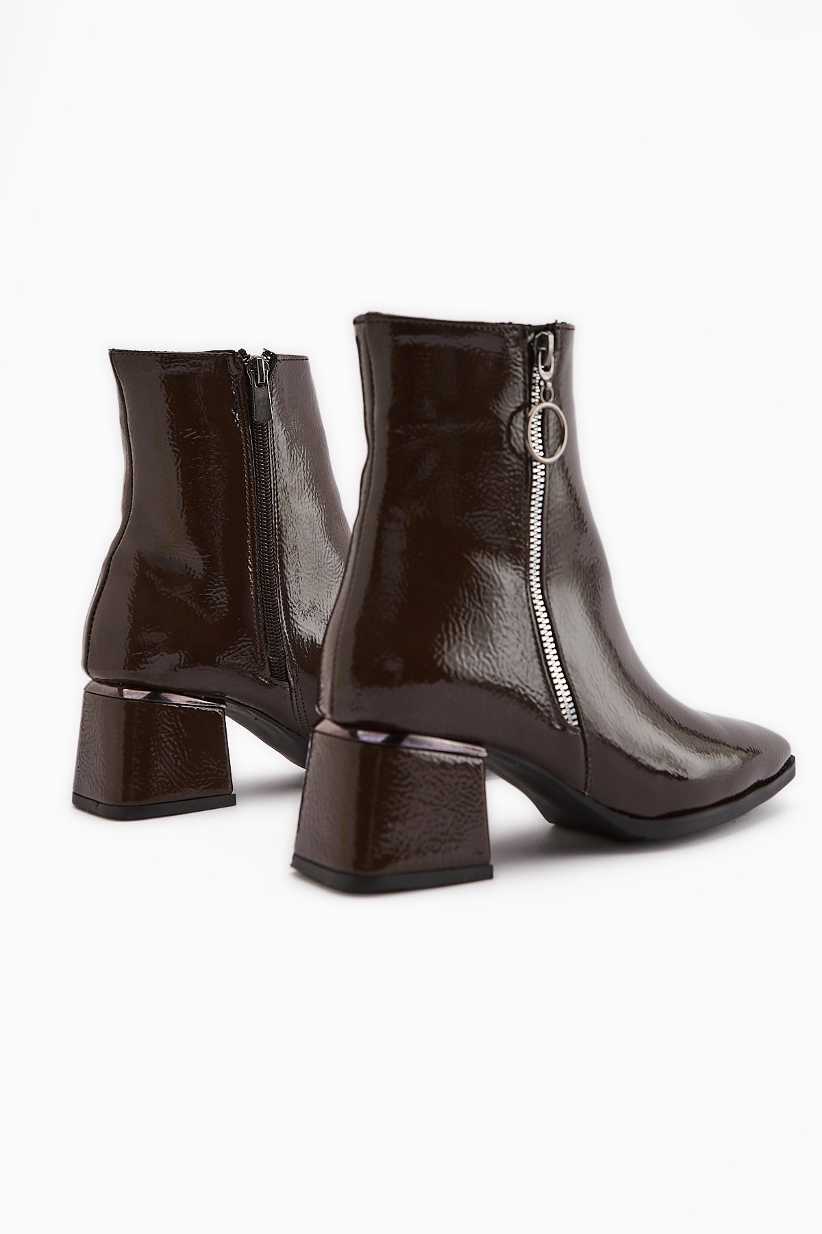 Deyana Coffee Zipper Accessorized Boot