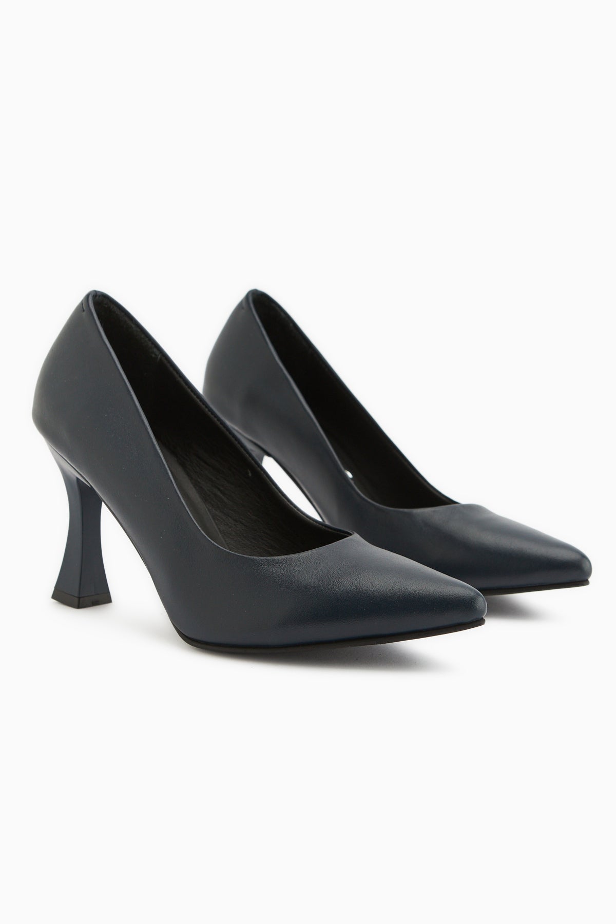 Genuine Leather Navy Women’s Heeled Shoes Stiletto